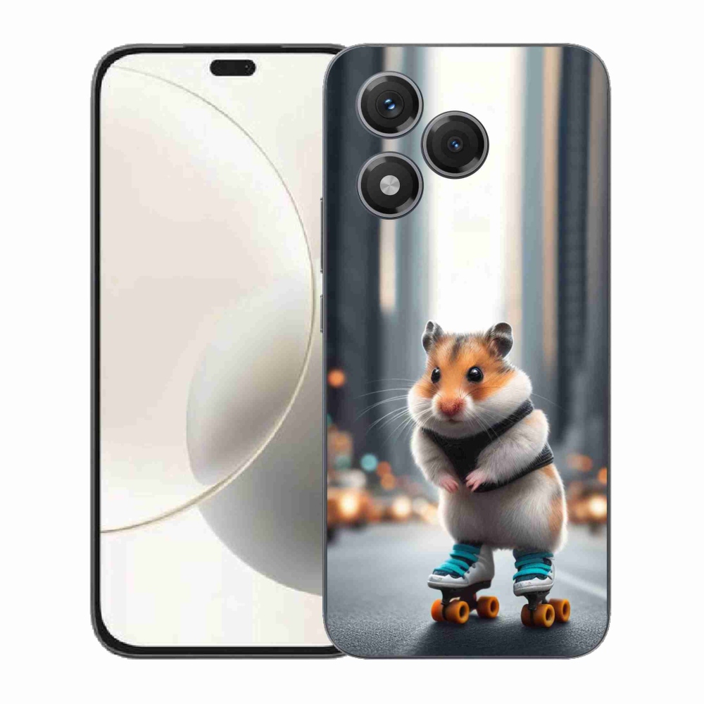 Gélový kryt mmCase na Honor 400 Lite - škrečok na korčuliach