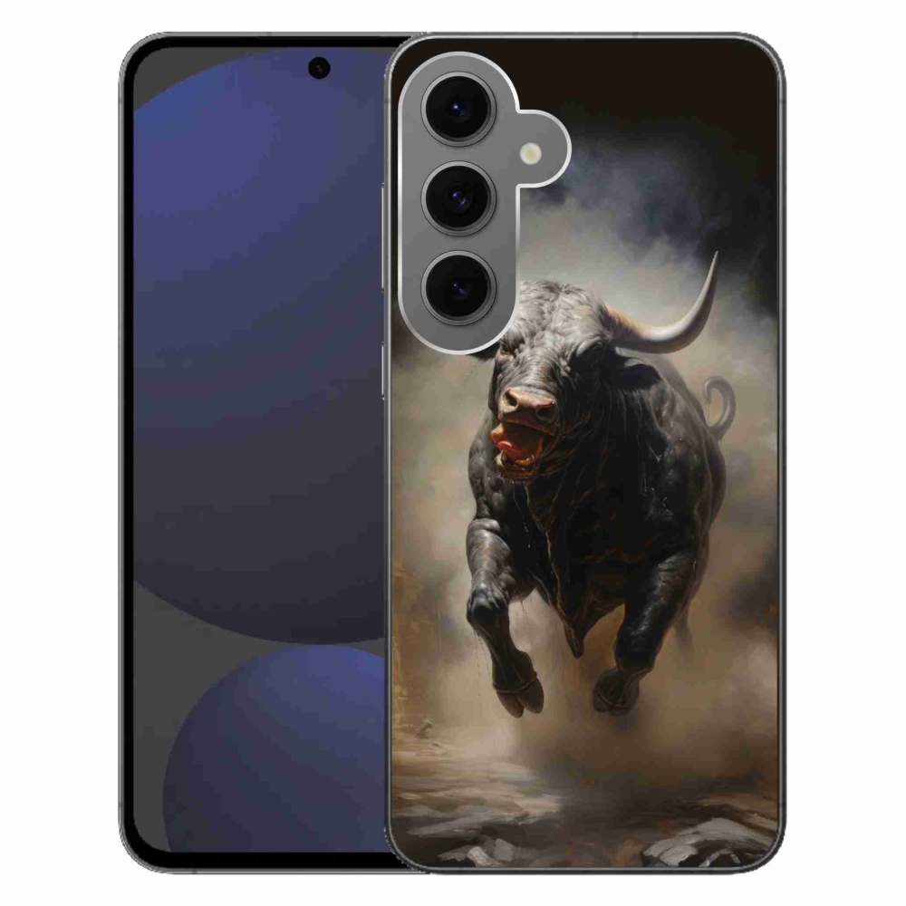 Gélový kryt mmCase na Samsung Galaxy S24 FE - rozzúrený býk