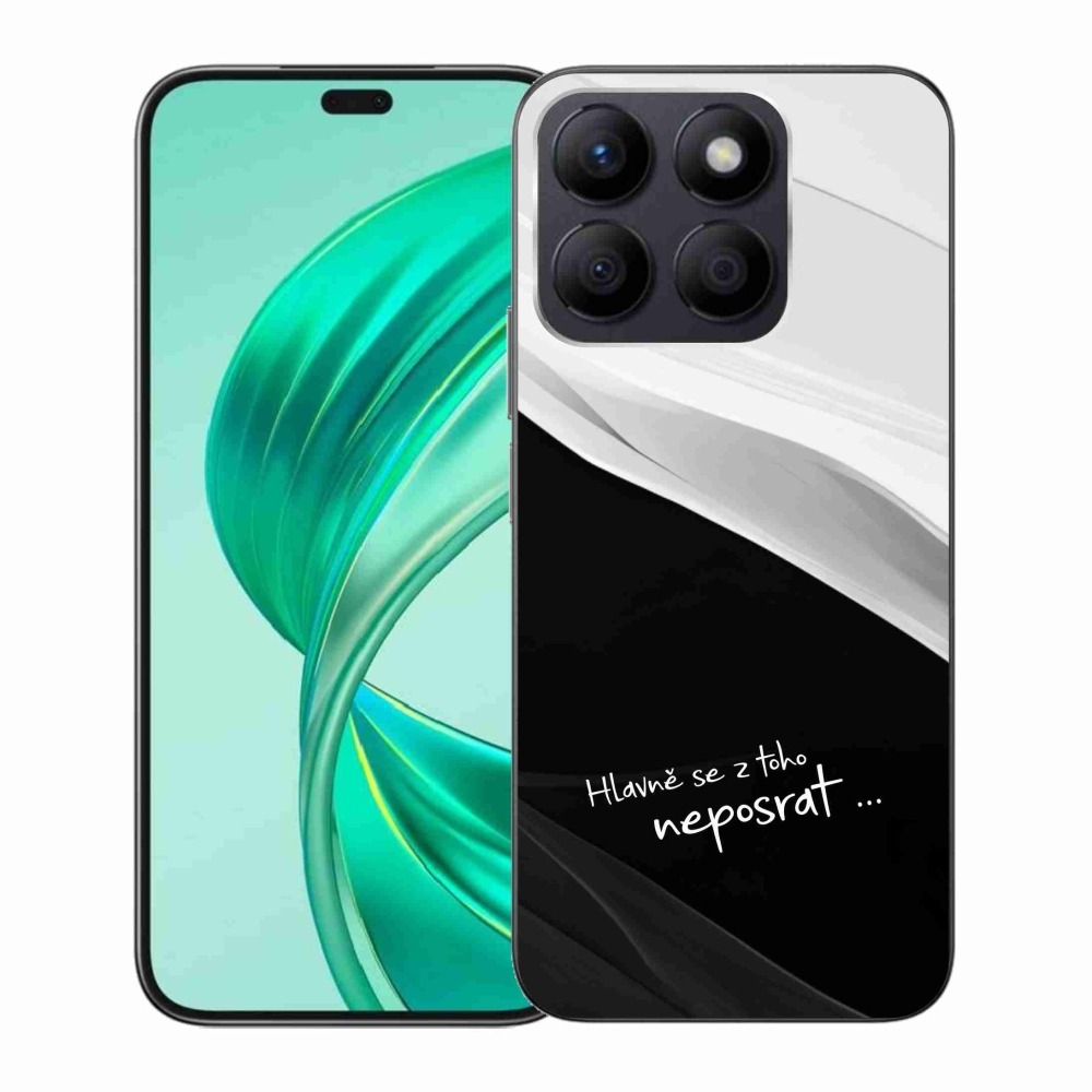 Gélový kryt mmCase na Honor X8b - vtipný text 13 čiernobiele pozadie