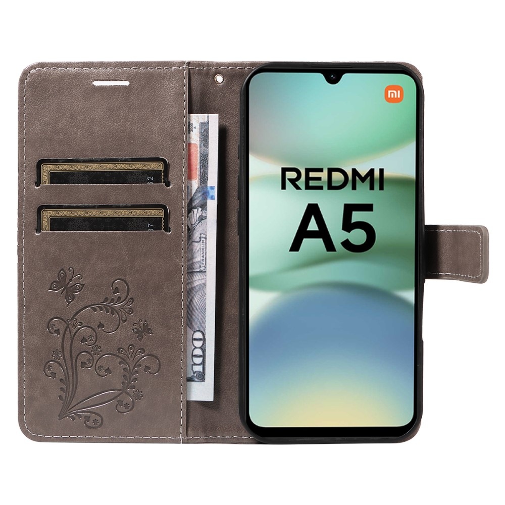 Big Butterfly knižkové puzdro na Xiaomi Redmi A5 (171.7x77.8x8.3mm) - šedé