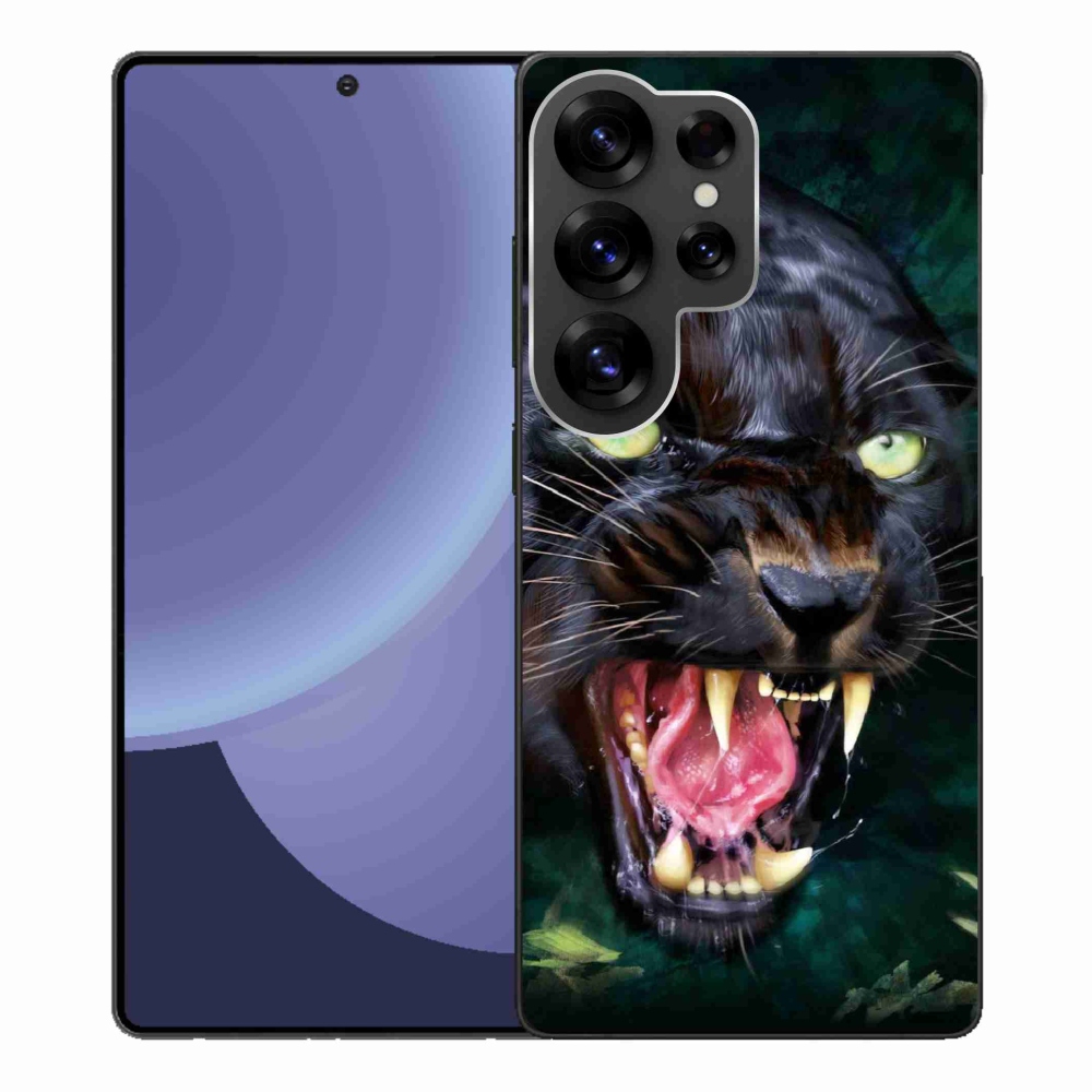 Gélový kryt mmCase na Samsung Galaxy S25 Ultra - rozzúrený čierny panter