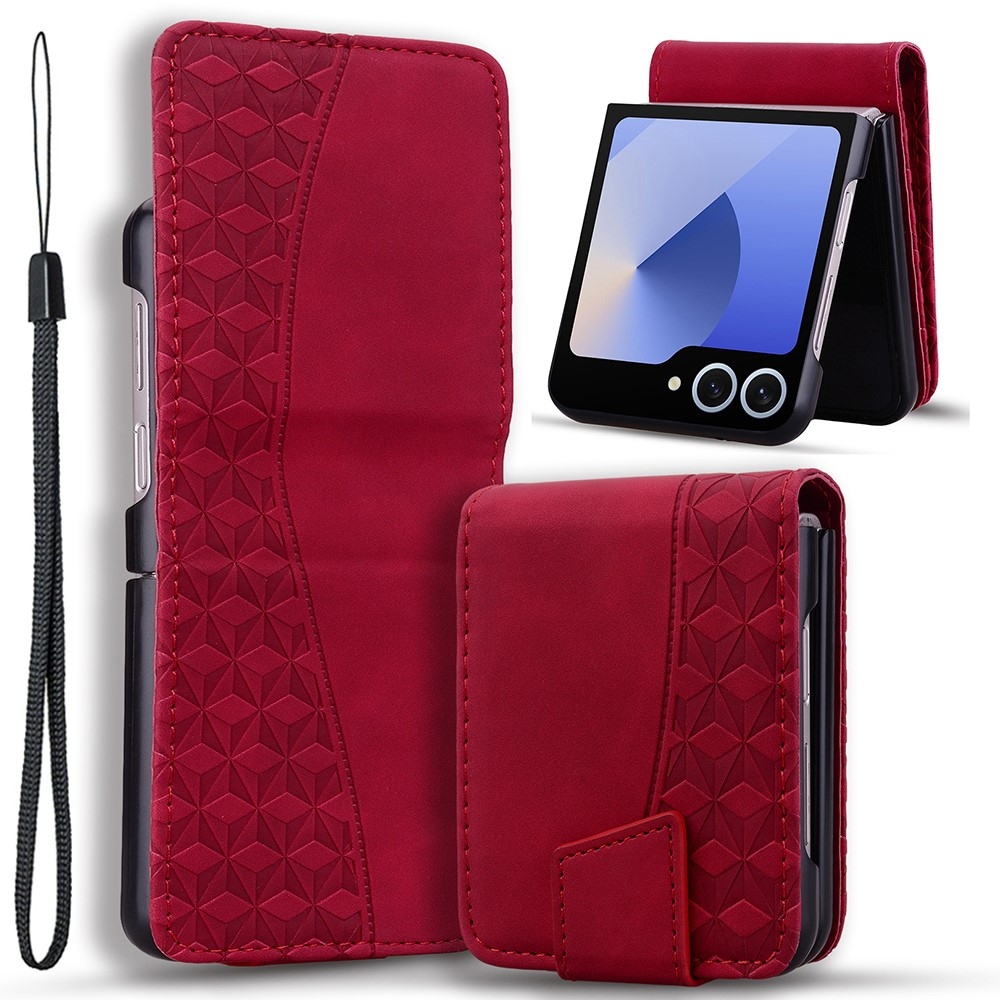 Gridy knižkové púzdro na Samsung Galaxy Z Flip7 5G - vínové