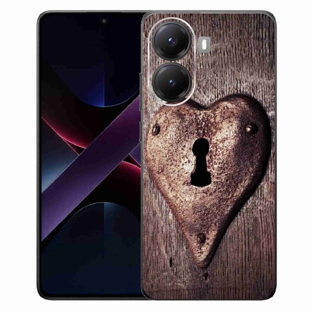 Gélový kryt mmCase na Xiaomi Poco X7 Pro 5G - zámok v tvare srdca