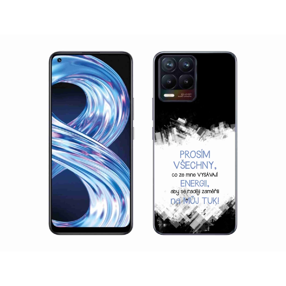 Gélový kryt mmCase na Realme 8 4G - vtipný text 1 modrý