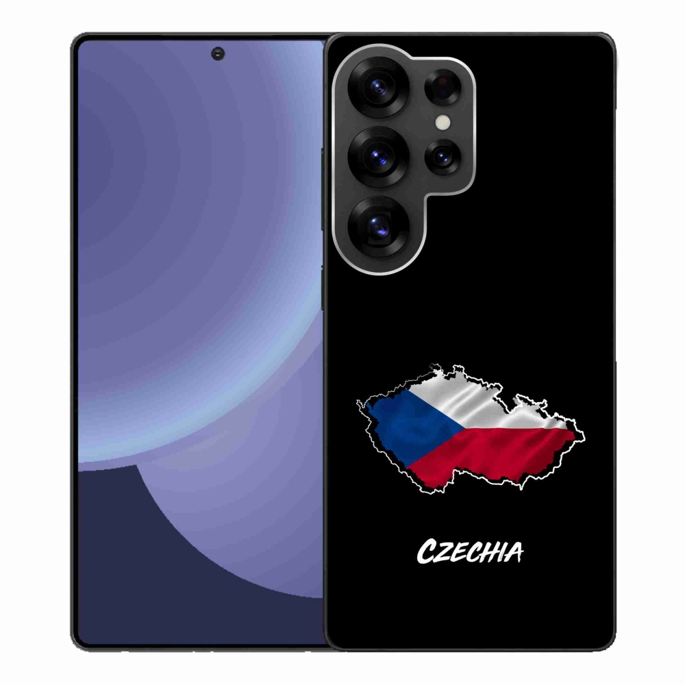 Gélový kryt mmCase na Samsung Galaxy S25 Ultra - Czechia čierne pozadie