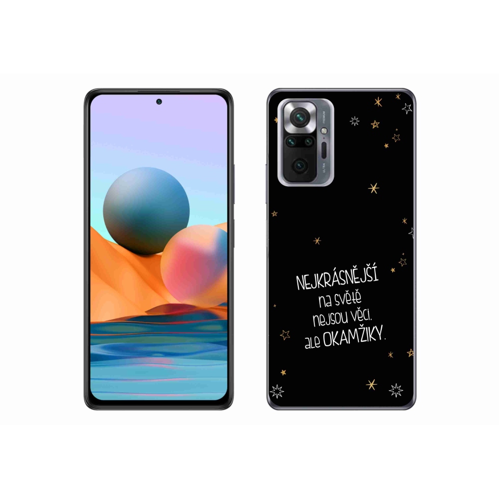 Gélový kryt mmCase na Xiaomi Redmi Note 10 Pro - citát 4 čierne pozadie