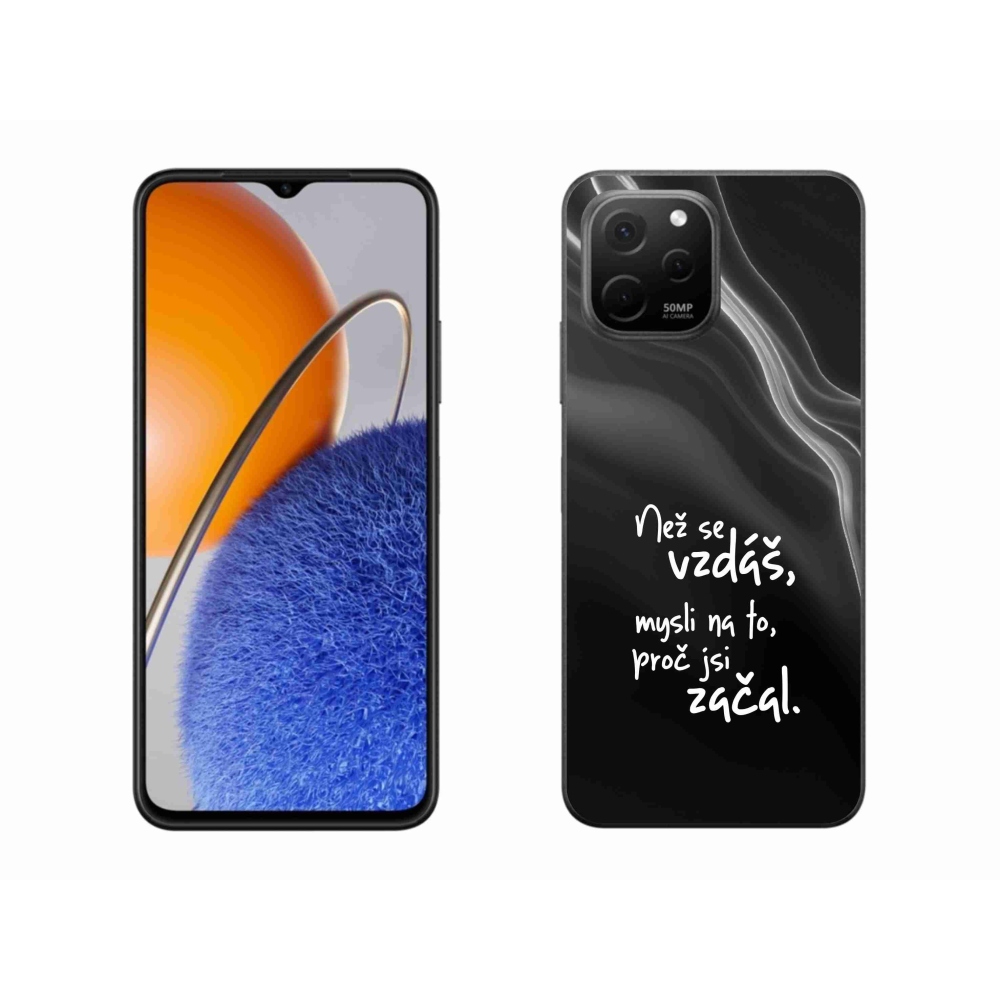 Gélový kryt mmCase na Huawei Nova Y61 - citát 2 čierne pozadie