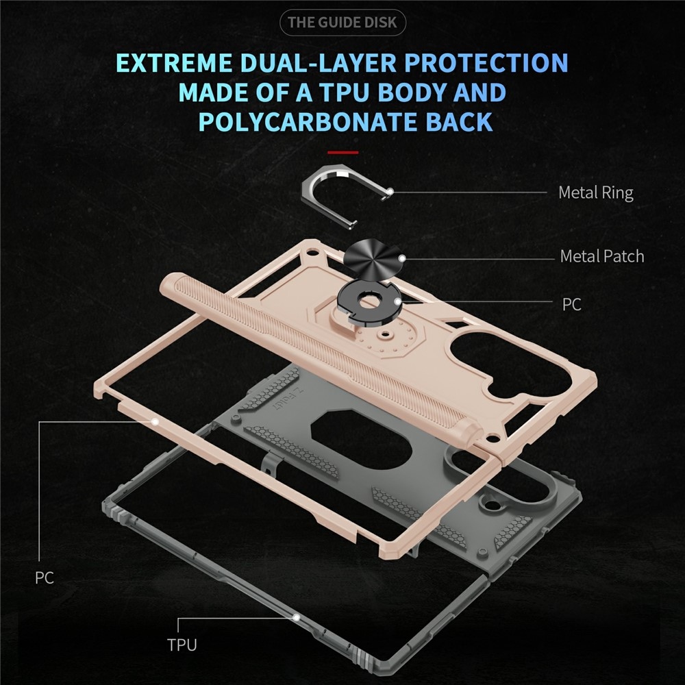 Ring odolný kryt na Samsung Galaxy Z Fold7 5G - béžový