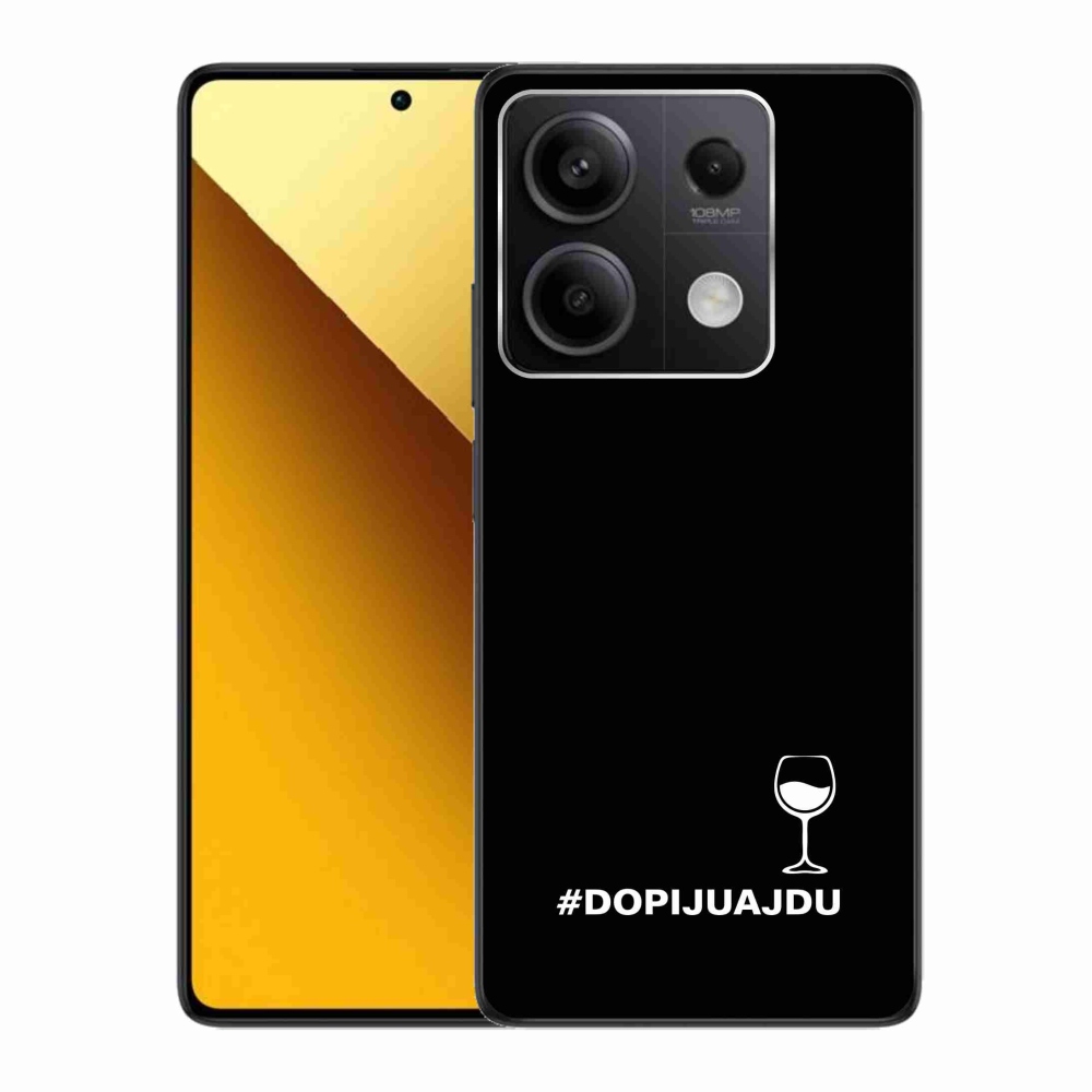 Gélový kryt mmCase na Xiaomi Redmi Note 13 5G - vínny motív čierne pozadie