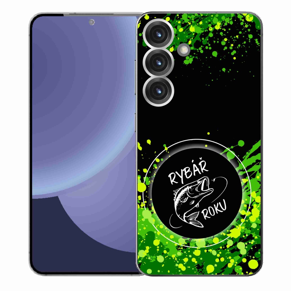 Gélový kryt mmCase na Samsung Galaxy S25+ - rybár roku čierne pozadie