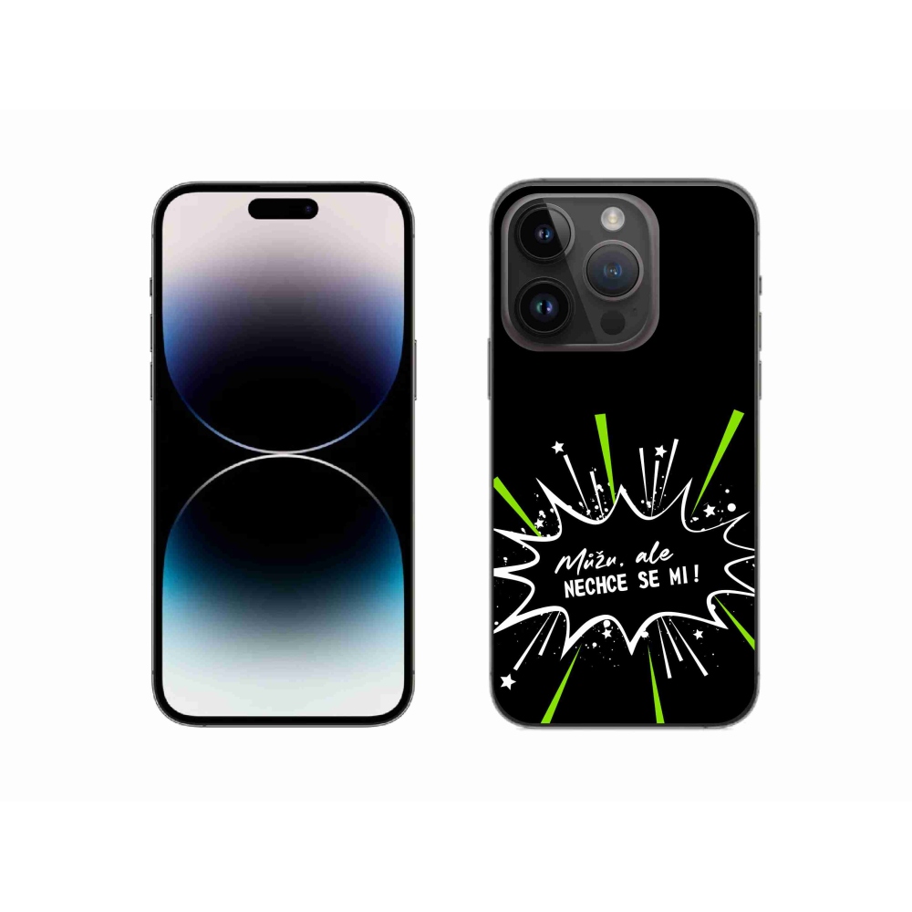 Gélový kryt mmCase na iPhone 14 Pro 6.1 - vtipný text 11 čierne pozadie