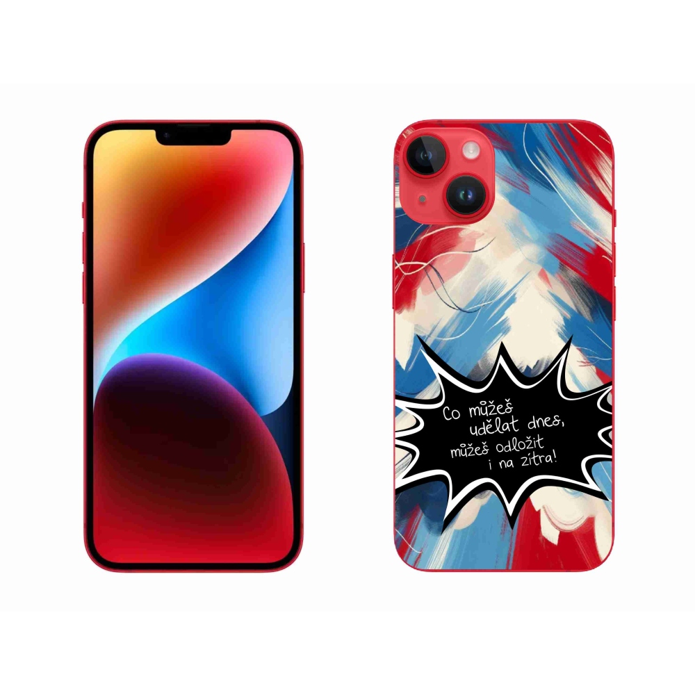 Gélový kryt mmCase na iPhone 14 Plus - vtipný text 9 čierne pozadie