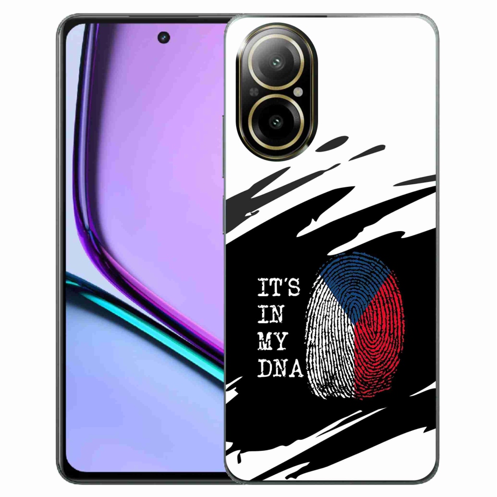 Gélový kryt mmCase na Realme C67 - vlajka odtlačok prsta čiernobiele pozadie