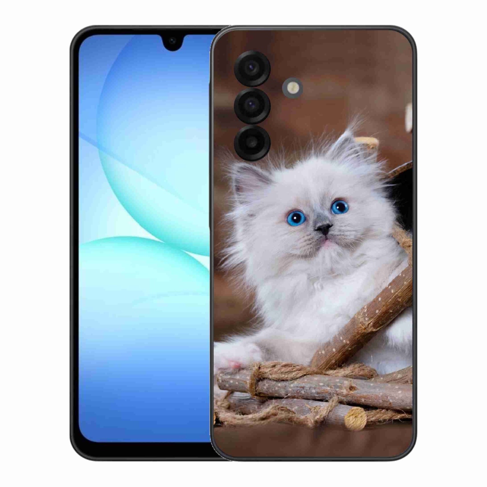 Gélový kryt mmCase na Samsung Galaxy A17 4G/5G - biele mačiatko