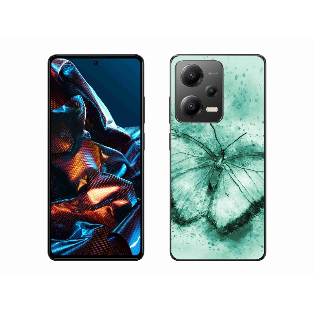 Gélový obal mmCase na mobil Xiaomi Redmi Note 12 Pro 5G - zelený motýľ