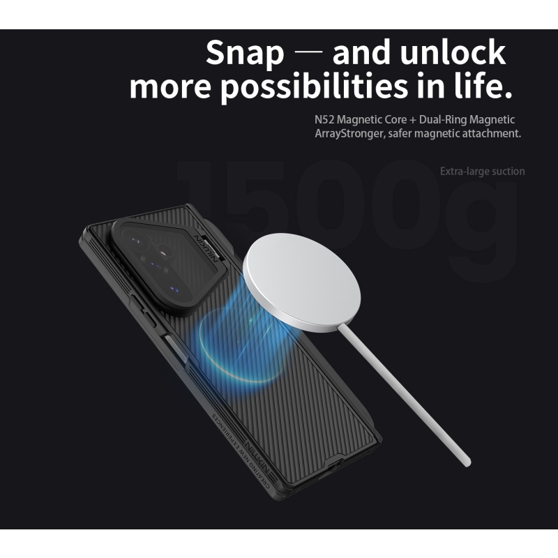 Nillkin CamShield Prop Magnetic Pen Slot (transparentný objektív) – zadný kryt pre Samsung Galaxy Z Fold 8 Ultra Black