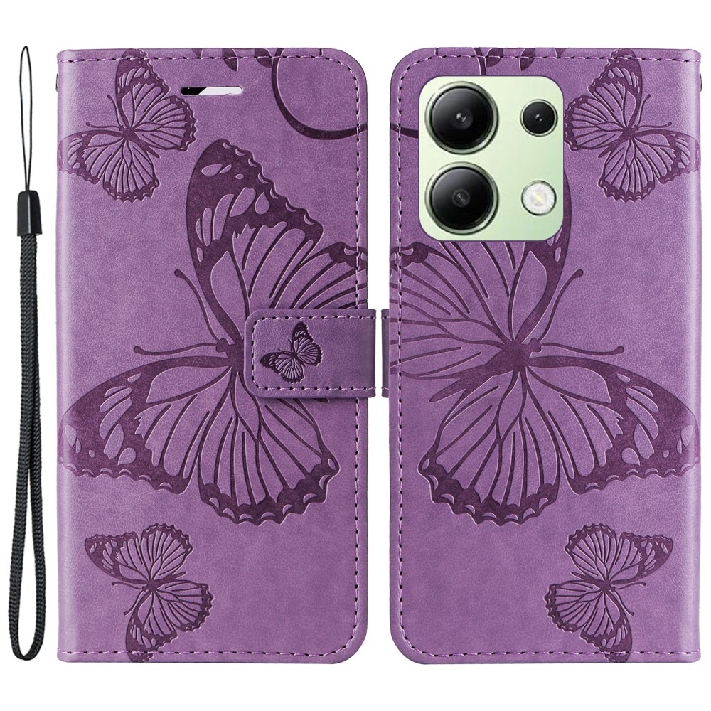 Big Butterfly knižkové púzdro na Xiaomi Redmi Note 13 - fialové