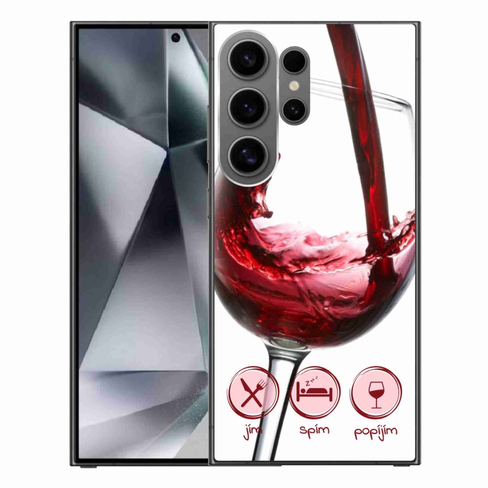 Gélový obal mmCase na Samsung Galaxy S24 Ultra - pohár vína červené