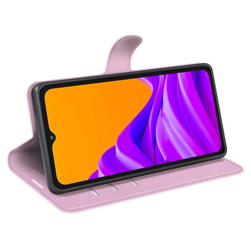 Litchi knižkové púzdro na Samsung Galaxy Xcover 7 Pro - ružové