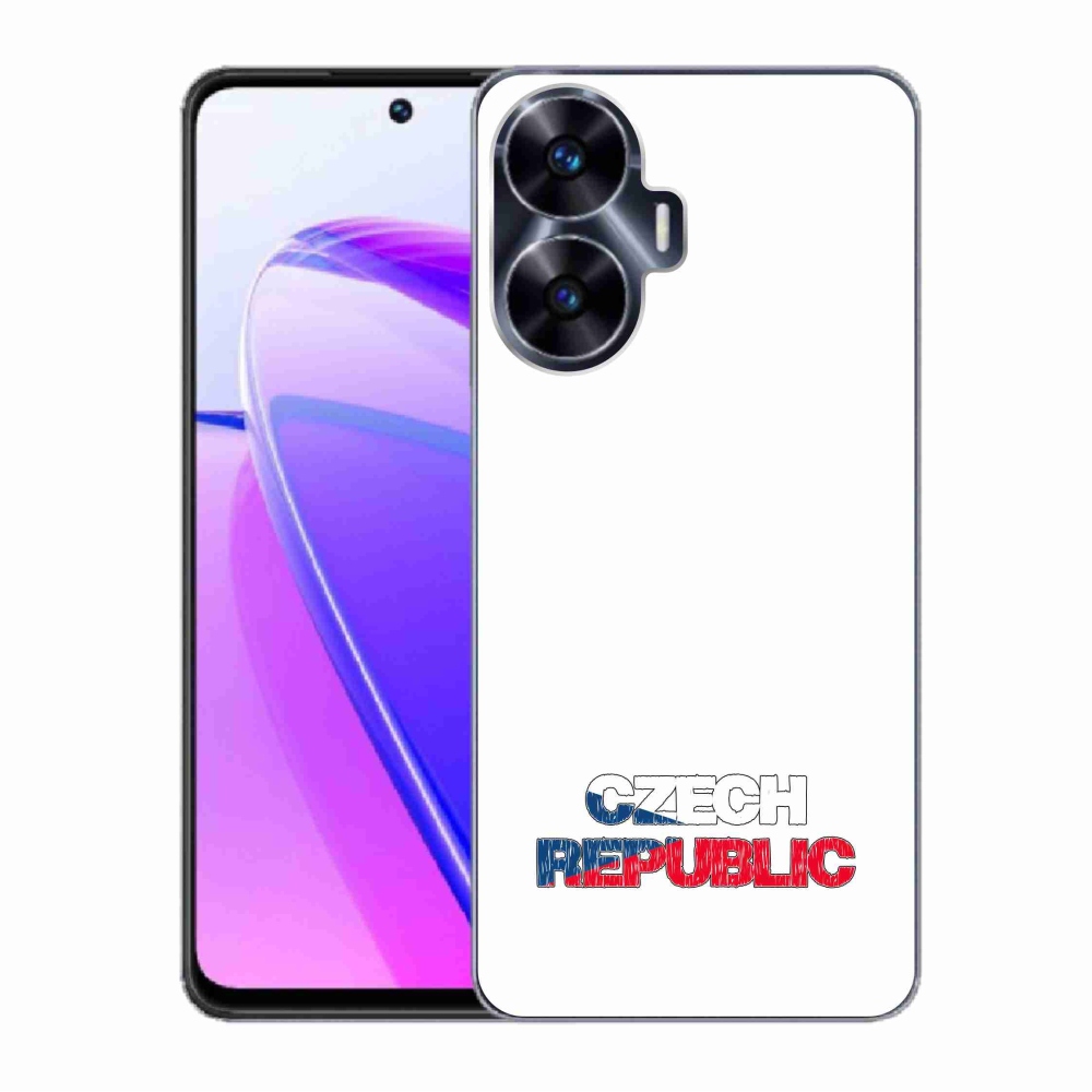 Gélový kryt mmCase na Realme C55 - Czech Republic biele pozadie