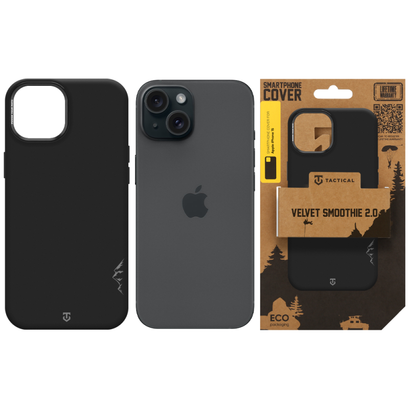 Tactical MagForce Velvet Smoothie 2.0 – puzdro pre Apple iPhone 15 v farbe Asphalt