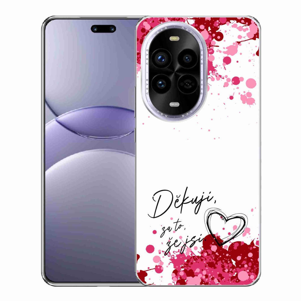 Gélový kryt mmCase na Huawei Nova 13 Pro 5G - zamilovaný text 2 biele pozadie