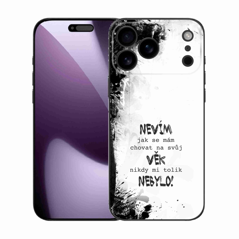 Gélový kryt mmCase na iPhone 17 Pro Max - vtipný text 14 biele pozadie