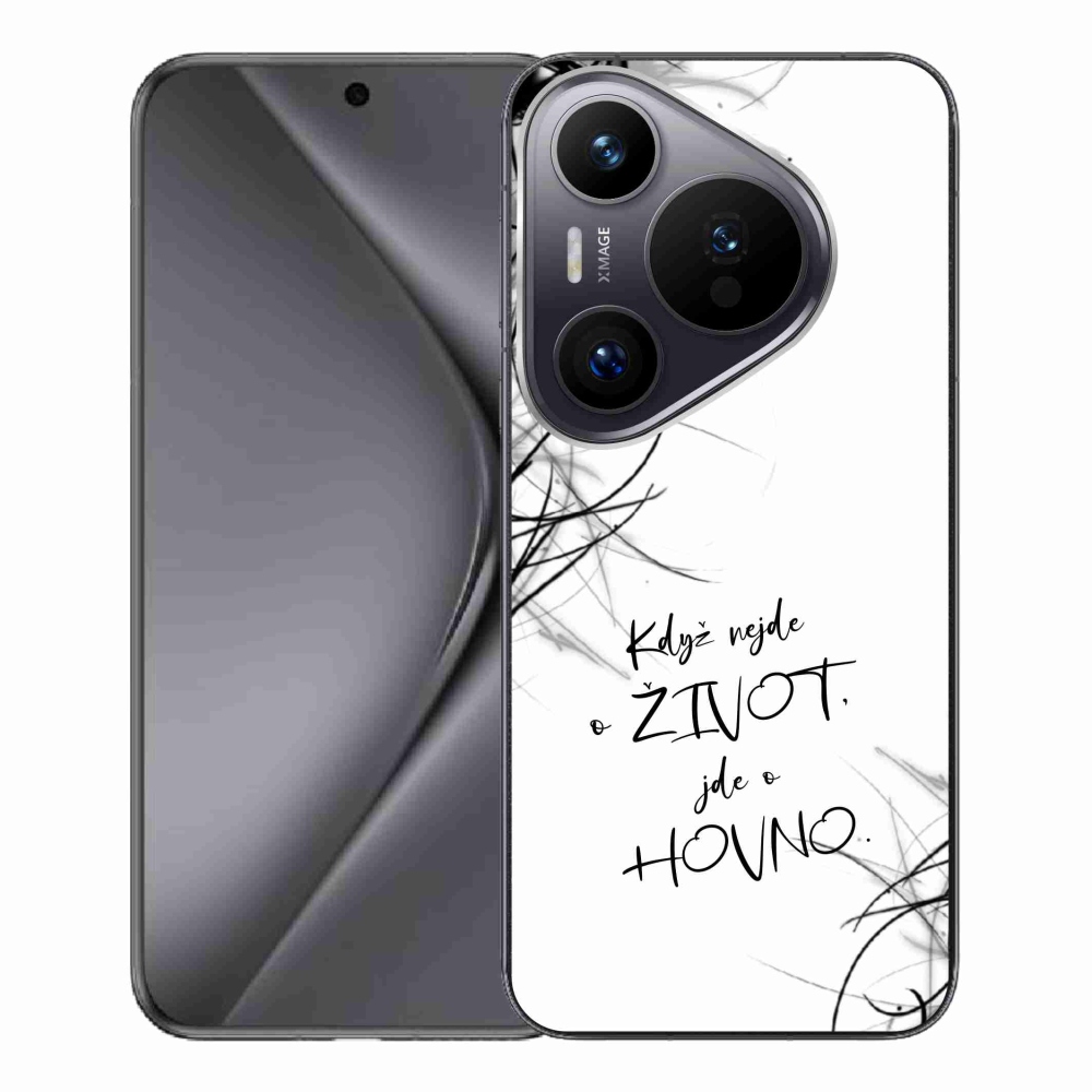 Gélový kryt mmCase na Huawei Pura 70 Pro - vtipný text 16 biele pozadie