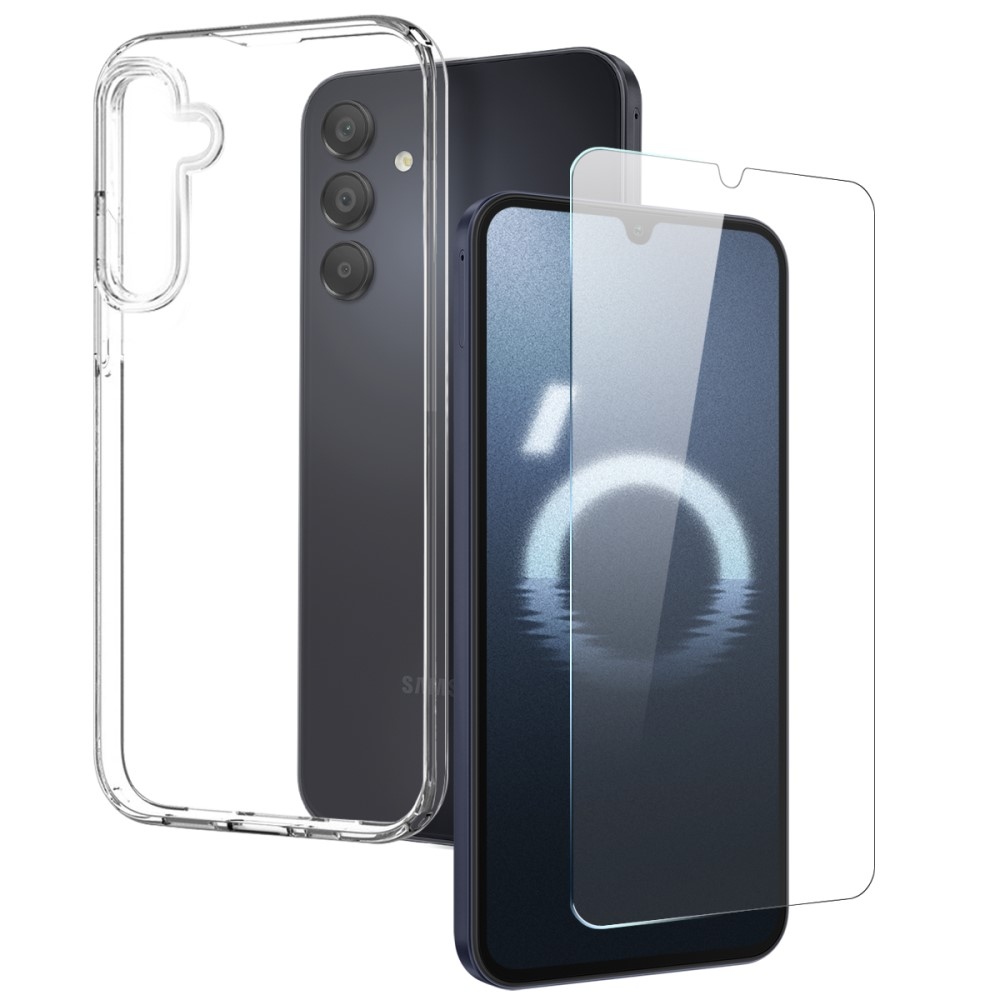 NORTHJO priehľadný gélový obal + tvrdené sklo na Samsung Galaxy A16 4G/5G - priehľadný