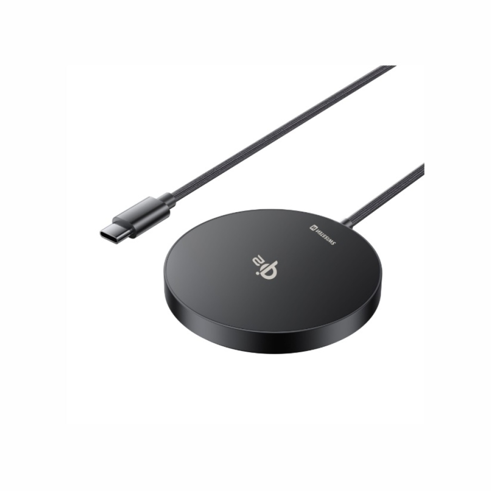 Swissten bezdrôtová nabíjačka MagPuck Qi2 1.5 M (kompatibilná s MagSafe)