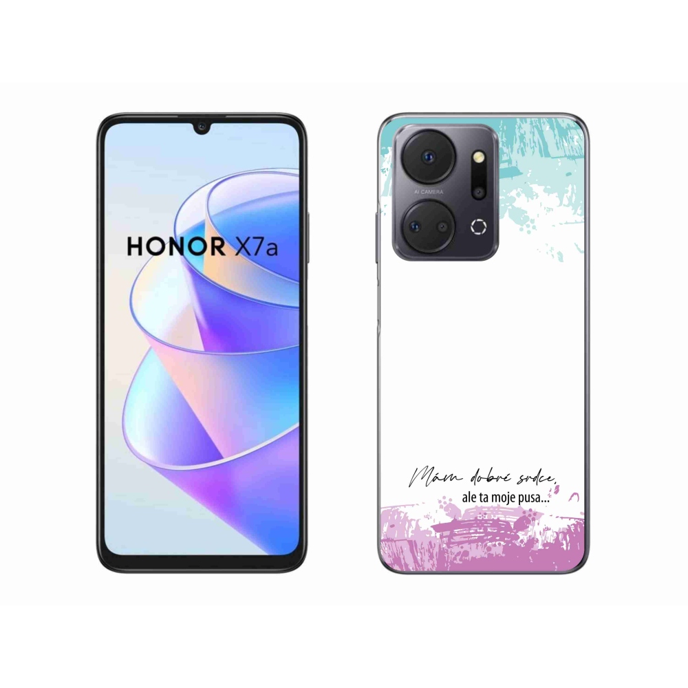 Gélový kryt mmCase na Honor X7a - vtipný text 3 biele pozadie