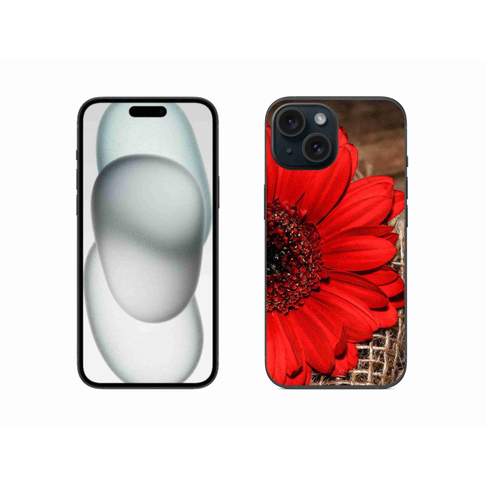 Gélový kryt mmCase na iPhone 15 - gerbera