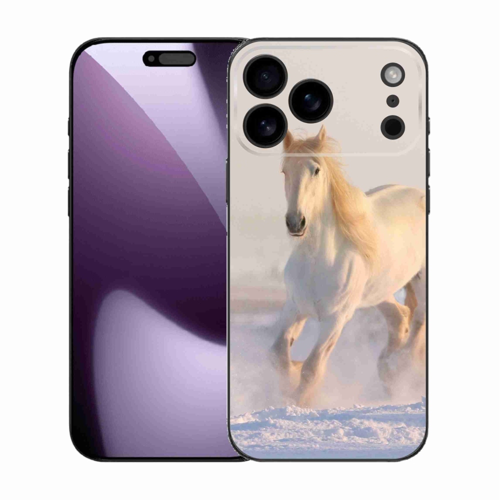 Gélový kryt mmCase na iPhone 17 Pro Max - kôň v snehu