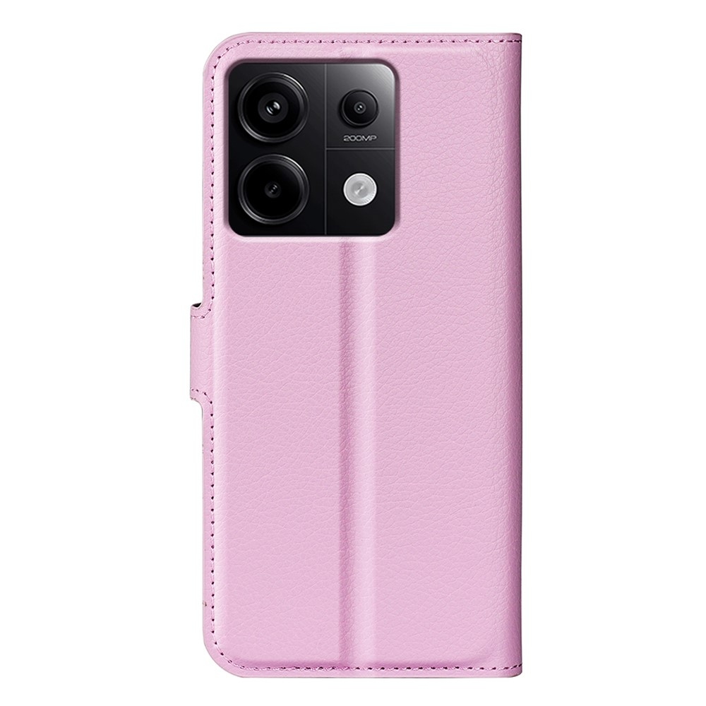 Litchi knižkové puzdro na Xiaomi Redmi Note 13 Pro 5G/Poco X6 5G - ružové