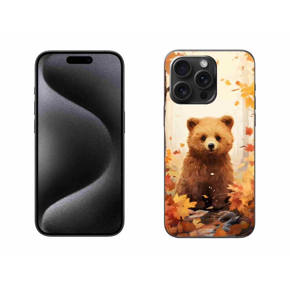 Gélový kryt mmCase na iPhone 15 Pro Max - medveď v lese