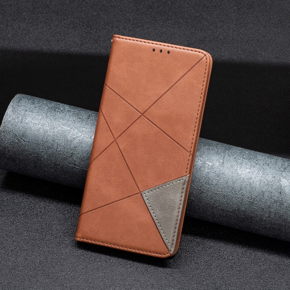 Triangle knižkové púzdro na Xiaomi Redmi Note 14 - hnedé