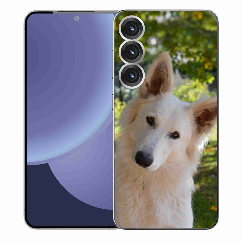 Gélový kryt mmCase na Samsung Galaxy S25+ - biely švajčiarsky ovčiak 1