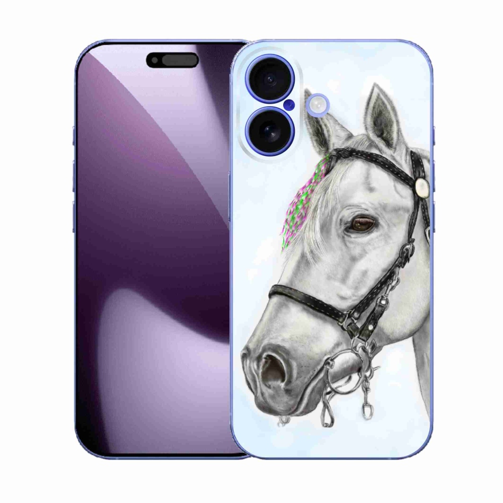 Gélový kryt mmCase na iPhone 17 - biely kôň 1