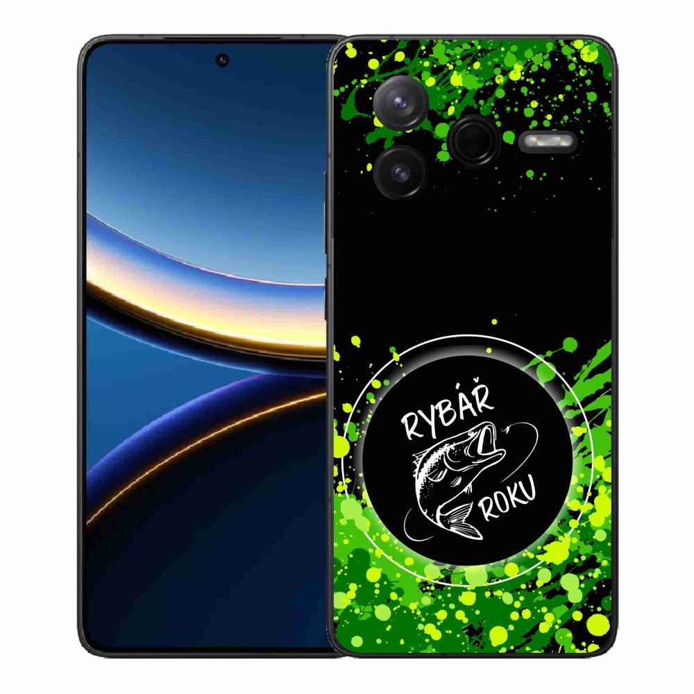 Gélový kryt mmCase na Xiaomi Poco F7 Pro - rybár roku čierne pozadie