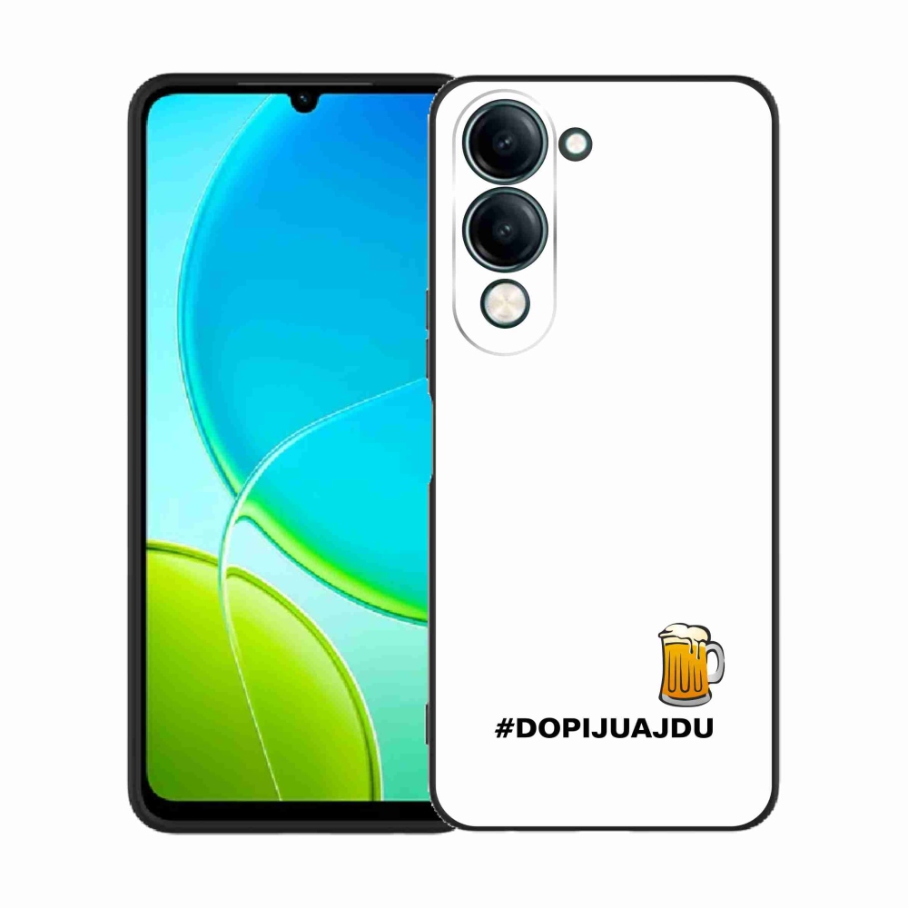 Gélový kryt mmCase na Vivo Y29s 5G - pivný motív 1 biele pozadie