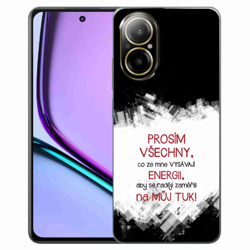 Gélový kryt mmCase na Realme C67 - vtipný text 1 červený