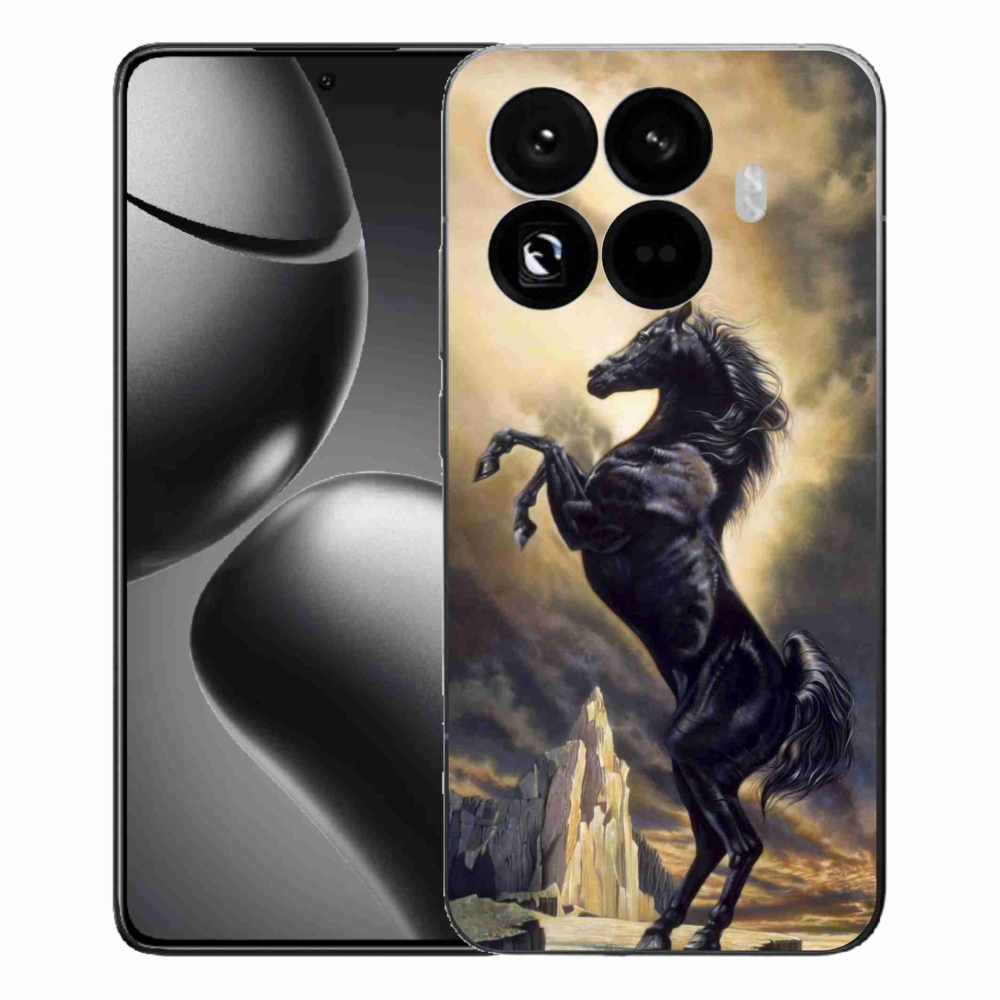 Gélový kryt mmCase na Xiaomi 15T Pro - čierny kreslený kôň