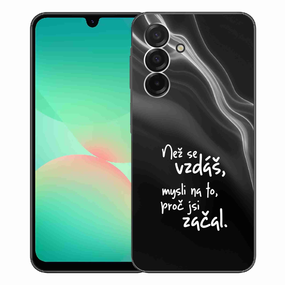 Gélový kryt mmCase na Samsung Galaxy A26 5G - citát 2 čierne pozadie