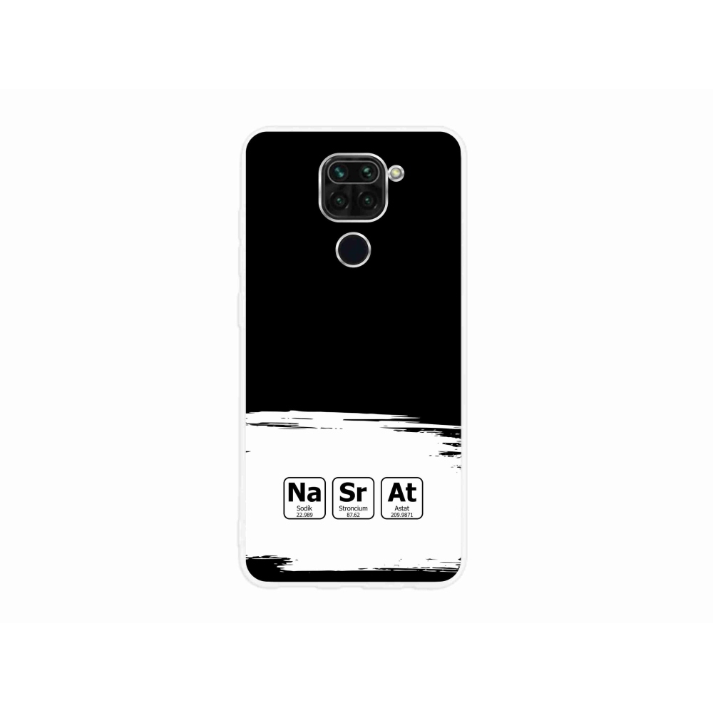 Gélový kryt mmCase na Xiaomi Redmi Note 9 - chemické prvky bieločierne pozadie