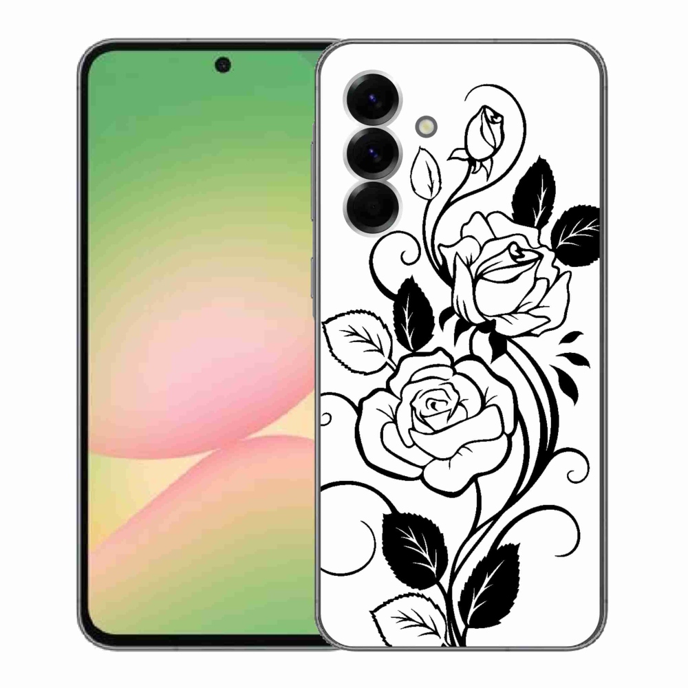Gélový kryt mmCase na Samsung Galaxy A56 5G - čiernobiela ruža