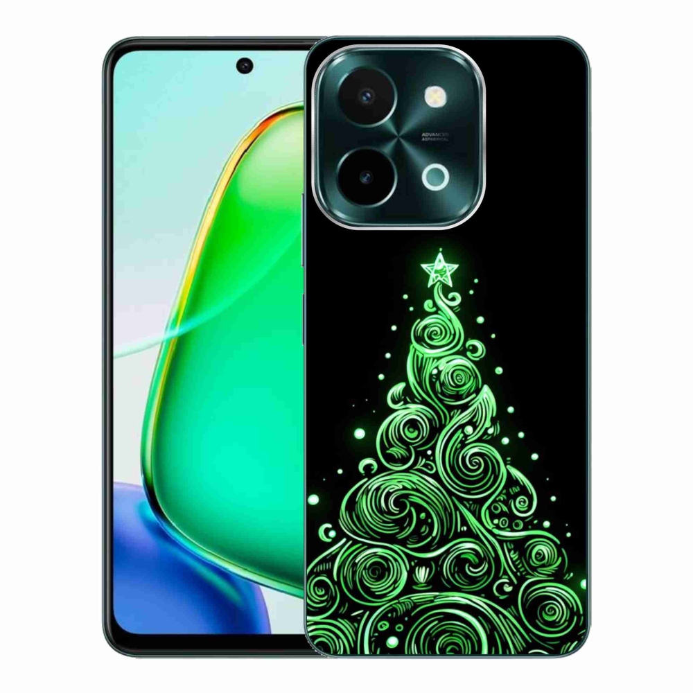 Gélový kryt mmCase na Vivo Y28 - neónový vianočný stromček 3