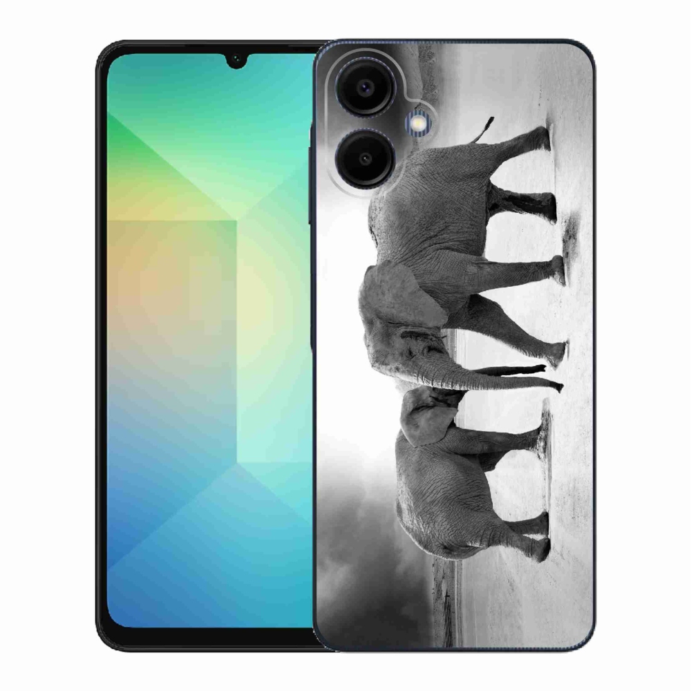 Gélový kryt mmCase na Samsung Galaxy A06 4G - čiernobieli slony