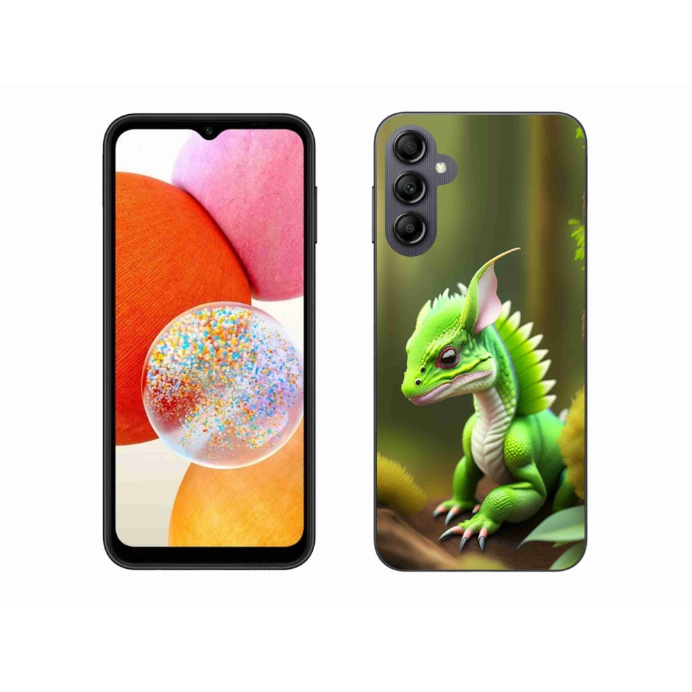 Gélový kryt mmCase na Samsung Galaxy A14 4G/5G - zelený dráčik