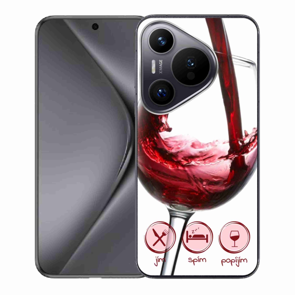 Gélový obal mmCase na Huawei Pura 70 - pohár vína červené