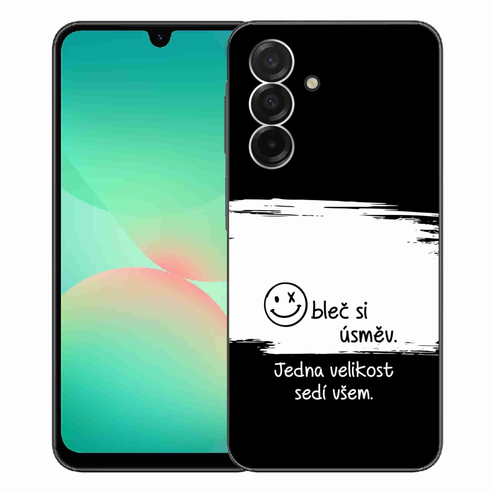 Gélový kryt mmCase na Samsung Galaxy A26 5G - vtipný text 8 bieločierne pozadie